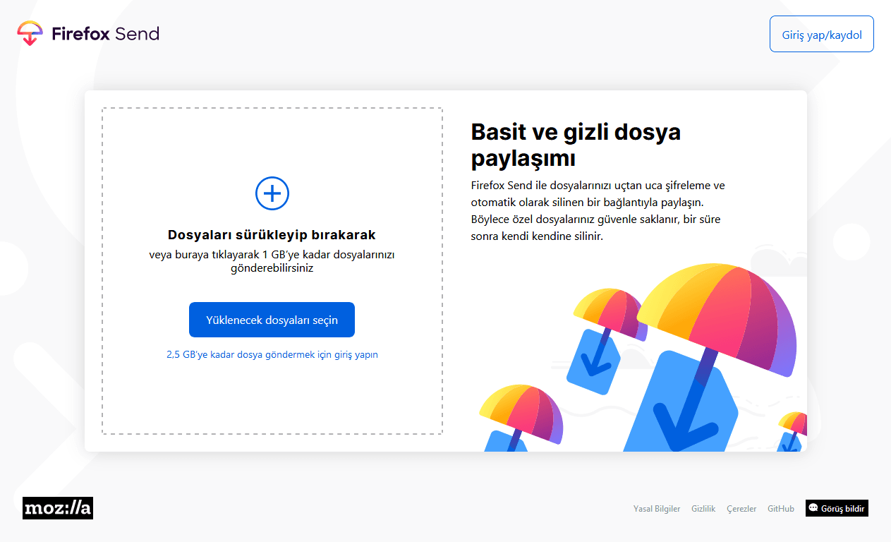 Firefox Send – Basit ve Gizli Dosya Paylaşımı